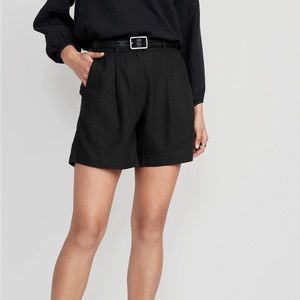 Extra High-Waisted Taylor Linen-Blend Trouser Shorts for Women -- 6-inch inseam